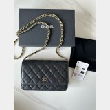 New CC WOC SMALL CAVIAR LEATHER CHAIN BAG Magnetic buckle