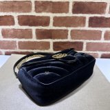 Black Velvet 443497 Gucci GG Marmont Matelassé Shilder Replica Bag