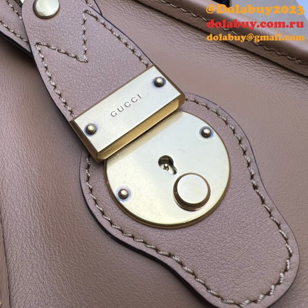 Perfect Gucci Copy Top Handle 715772 Light Brown Bag