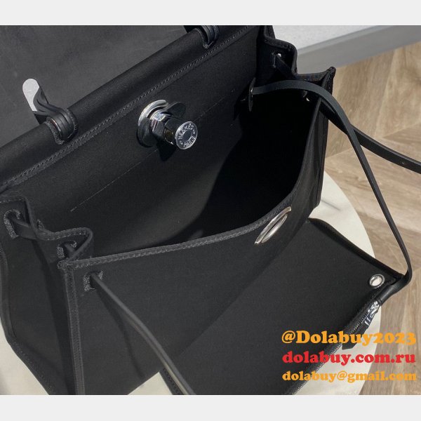 Best Replica Hermes Herbag Black Bags Top Quality Store