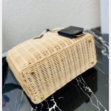 Top Quality Best prada Wicker and canvas tote bag