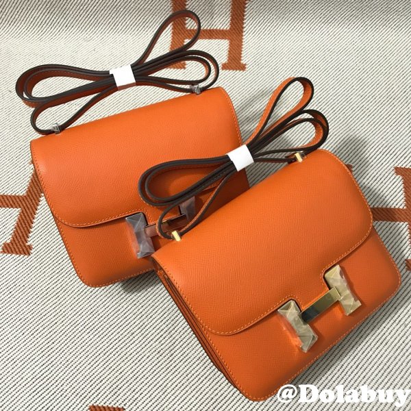 Hermes Constance Bag 18cm Epsom Leather Orange