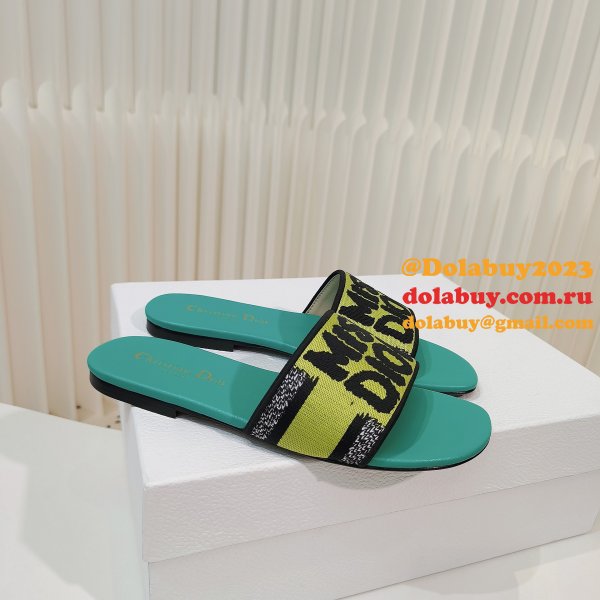 Top Quality MISS DIOR Flat Slipper DWAY SLIDE