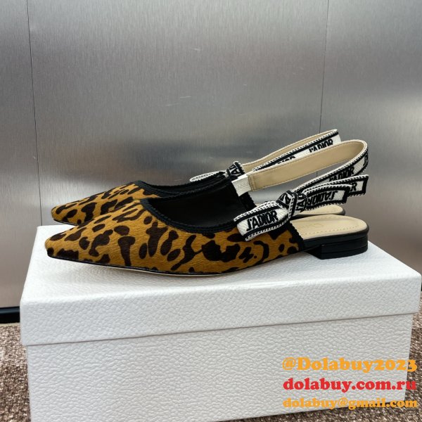 Luxury DiOR J'Adior Slingback Pump Leopard Shoes