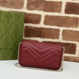 Gucci Replica Rosso Ancora GG Marmont Red Matelassé Chevron 476433/446744/443497 Bag