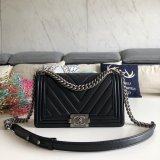 UK CC V Le Boy Top Quality Replica Black Bags Lambskin 25cm