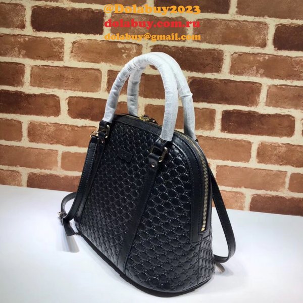 7 Star Gucci Top Quality Leather Convertible Micro GG Dome 449663 Bag