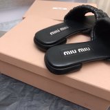 Wholesale Top Quality Miu Miu Copy Flat Sandals and Slippers Shoes