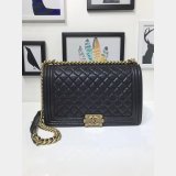 Top Quality CC Le Boy Cheap Mall Black Bags Caviar 28cm