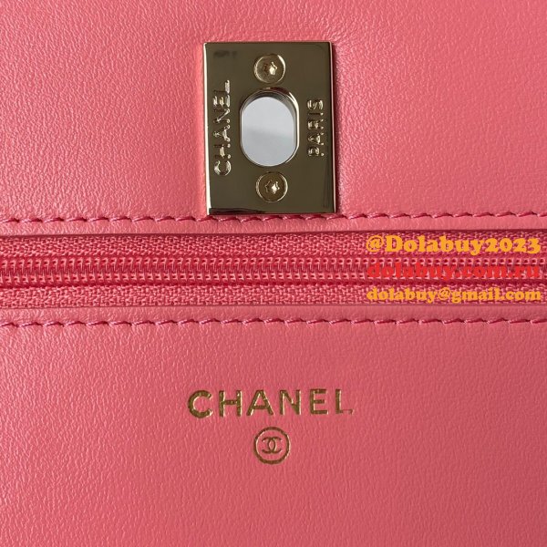 Good Replica Woc A80982 Wallet on Chain Lambskin & Gold-Tone Metal