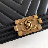 UK CC V Le Boy Top Quality Replica Black Bags Lambskin 25cm