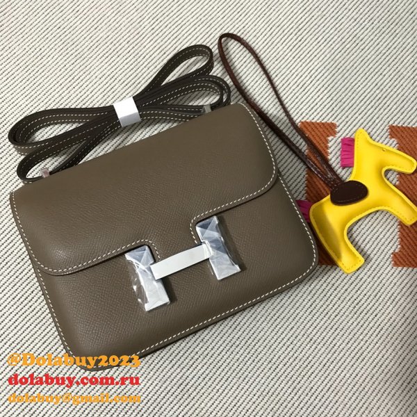 Hermes Constance Bag 18cm Epsom Leather Dark grey