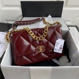 CC High Quality 19 Large Flap AS1161 Black/Red Fakes 30CM Bag