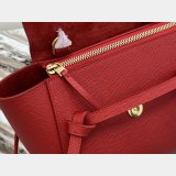 Celine cheap nano belt red bag in grained calfskin