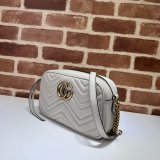 Light Grey Designer 447632 Copy GG Marmont Small Matelassé Shoulder Bag