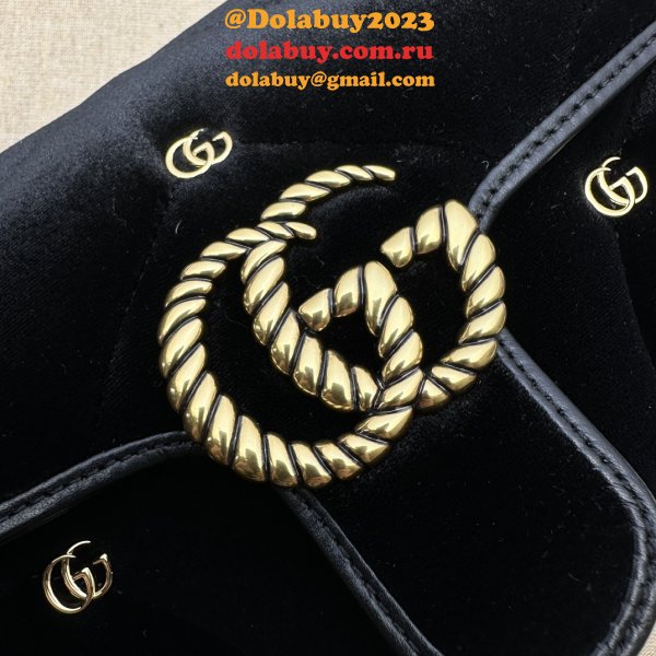 Affordable 446744 Black Marmont Top-Quality Fake Gucci Bags