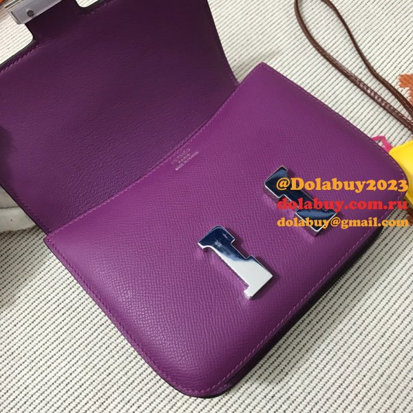 Hermes Constance Bag 18cm Epsom Leather Purple