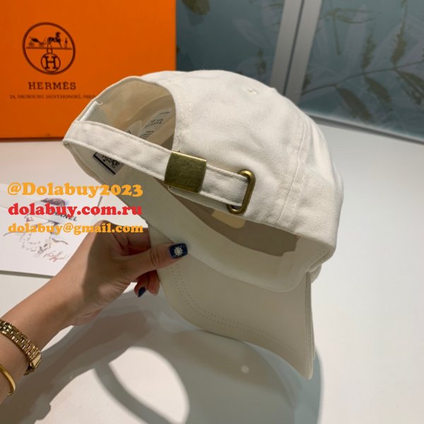 Hermes High Quality Canvas fabric Peaked cap