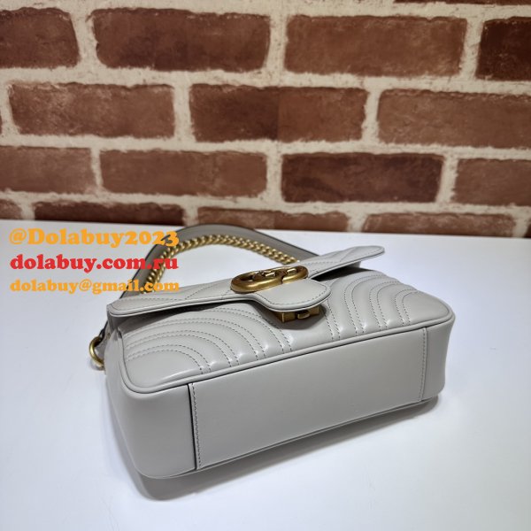 Grey GG Marmont 446744 Mini Matelassé Gucci Replicas Bag