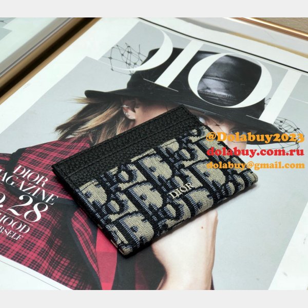 Replica Dior Oblique Jacquard Card Holder