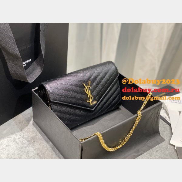 Top Sales Replica Saint Laurent 377828 Matelasse Chain Wallet Cassandre