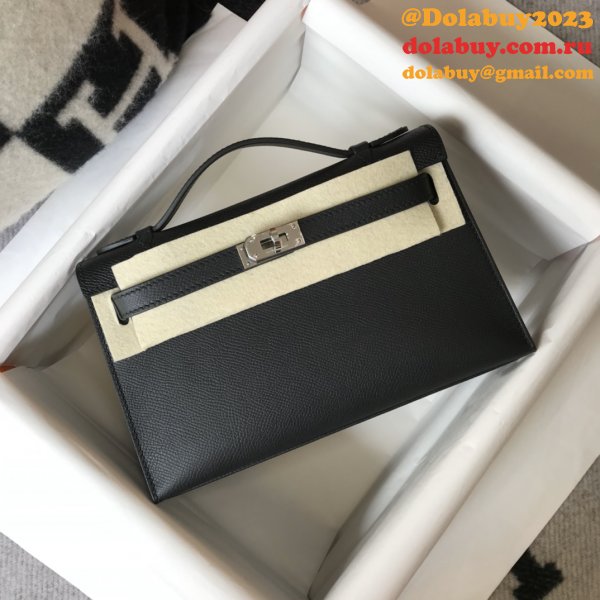 Luxury Hermes EPSOM LEATHER Mini Kelly Pouchette