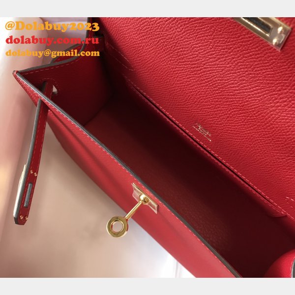 Luxury Hermes EPSOM LEATHER Mini Kelly Pouchette