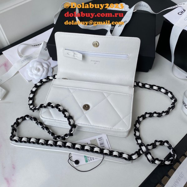 Best Quality Replica New WOC AP0957 19 Wallet Chain Glossy Calfskin Bag