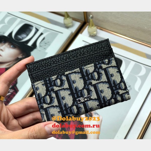 Replica Dior Oblique Jacquard Card Holder