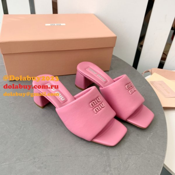 Miu Miu Replica Bread Slippers Heel Sandals Shoes