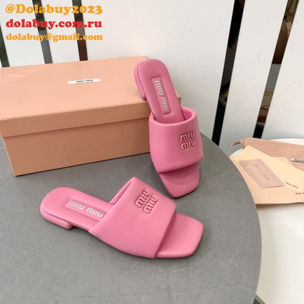 Perfect MiuMiu Bread Slippers Summer Replica Sandals