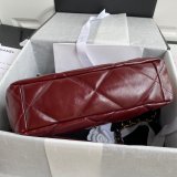 CC High Quality 19 Large Flap AS1161 Black/Red Fakes 30CM Bag