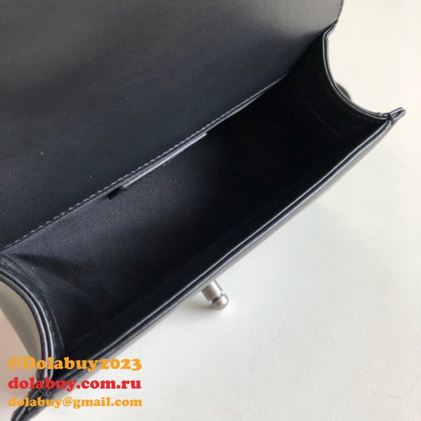 High Quality CC Le Boy Replica Best Black Bags lambksin 20cm