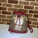 Replica Doraemon x Gucci small bucket 655597 red bag